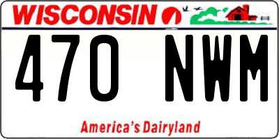 WI license plate 470NWM