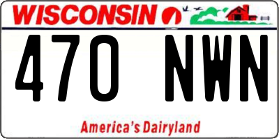 WI license plate 470NWN