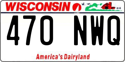 WI license plate 470NWQ