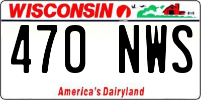WI license plate 470NWS