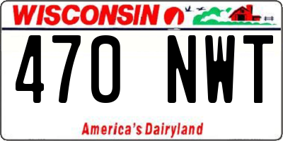 WI license plate 470NWT