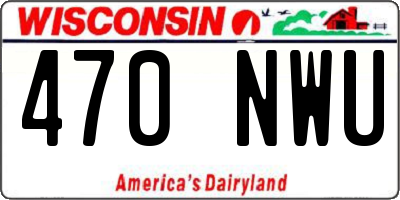 WI license plate 470NWU
