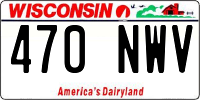 WI license plate 470NWV