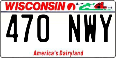 WI license plate 470NWY