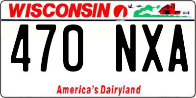 WI license plate 470NXA