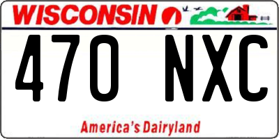 WI license plate 470NXC