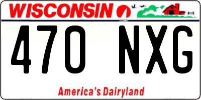 WI license plate 470NXG