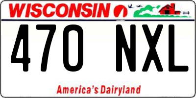 WI license plate 470NXL