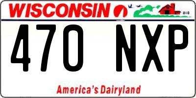 WI license plate 470NXP