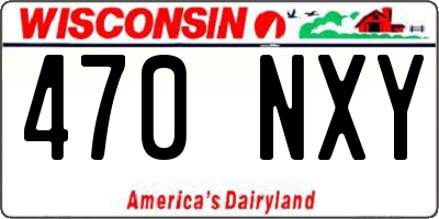 WI license plate 470NXY
