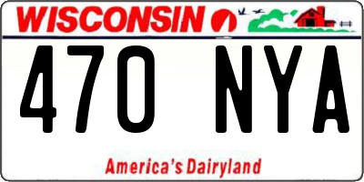 WI license plate 470NYA
