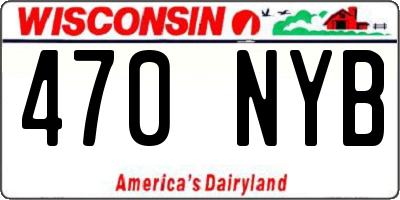 WI license plate 470NYB