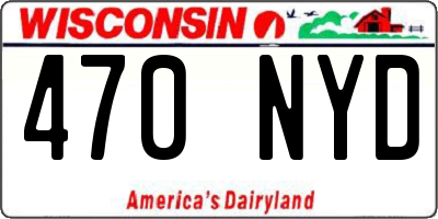 WI license plate 470NYD
