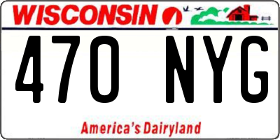 WI license plate 470NYG
