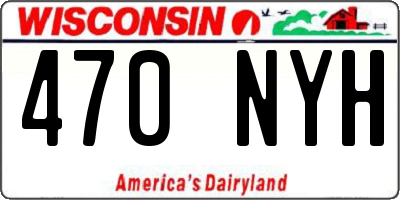 WI license plate 470NYH