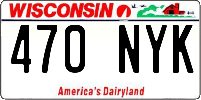 WI license plate 470NYK