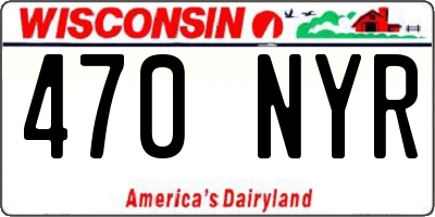 WI license plate 470NYR