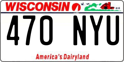 WI license plate 470NYU