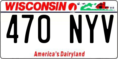 WI license plate 470NYV