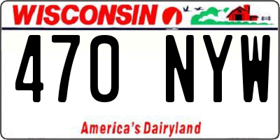 WI license plate 470NYW
