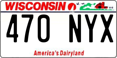 WI license plate 470NYX
