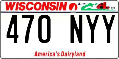 WI license plate 470NYY