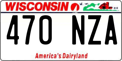 WI license plate 470NZA