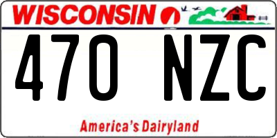 WI license plate 470NZC