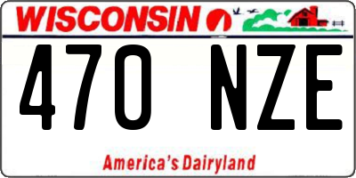 WI license plate 470NZE