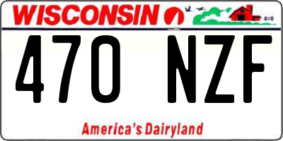 WI license plate 470NZF