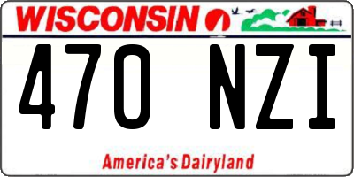 WI license plate 470NZI