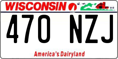 WI license plate 470NZJ