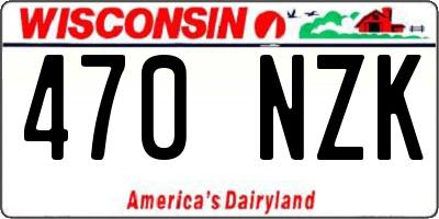 WI license plate 470NZK