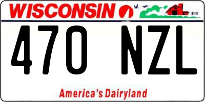 WI license plate 470NZL