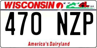 WI license plate 470NZP