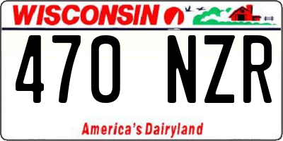WI license plate 470NZR