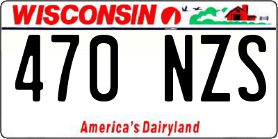 WI license plate 470NZS