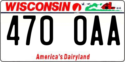 WI license plate 470OAA
