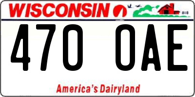 WI license plate 470OAE