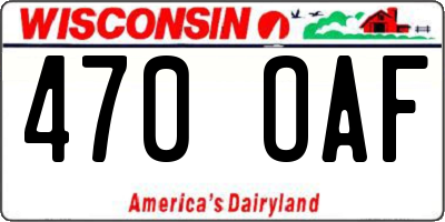 WI license plate 470OAF