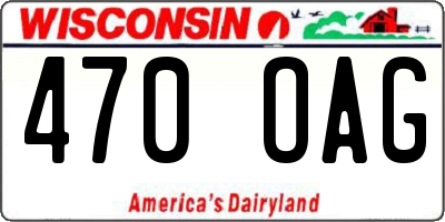 WI license plate 470OAG