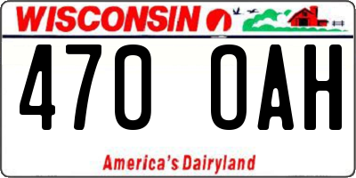 WI license plate 470OAH