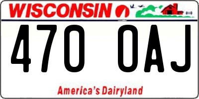 WI license plate 470OAJ