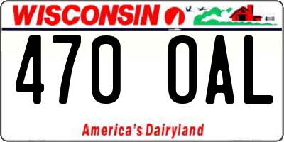 WI license plate 470OAL