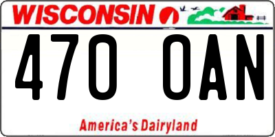 WI license plate 470OAN