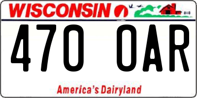 WI license plate 470OAR