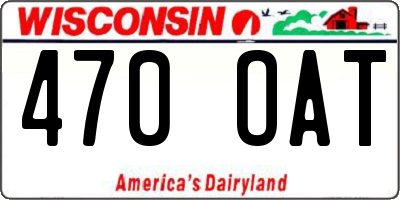 WI license plate 470OAT