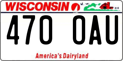 WI license plate 470OAU