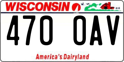 WI license plate 470OAV
