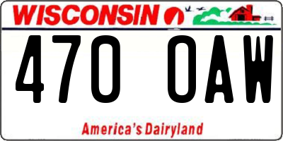 WI license plate 470OAW